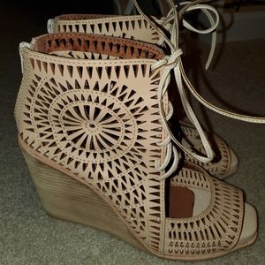 Jeffrey Campbell Rayos Perforated Wedge Sandal